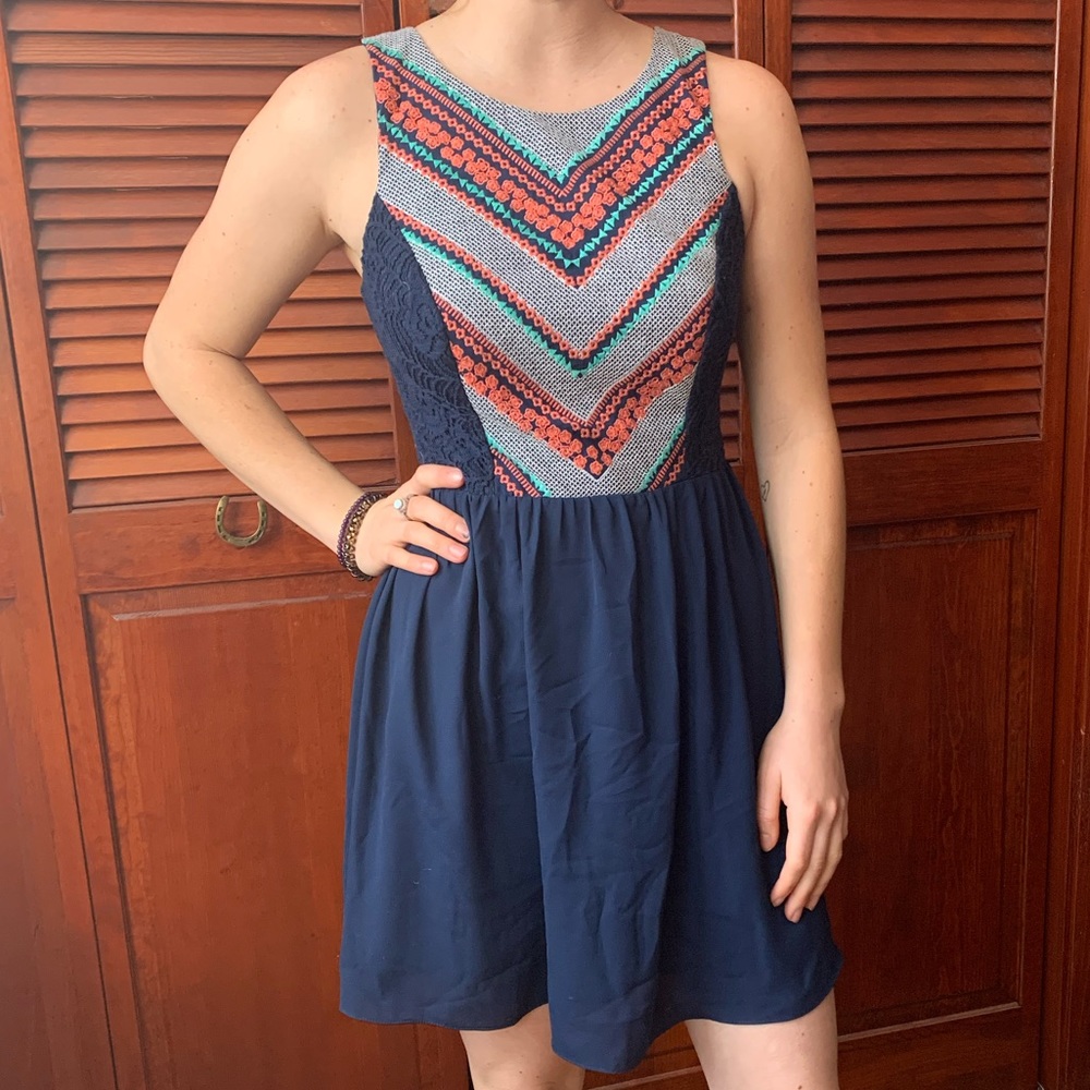 Dress with embroidered accents